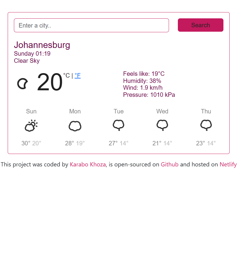 React Weather App